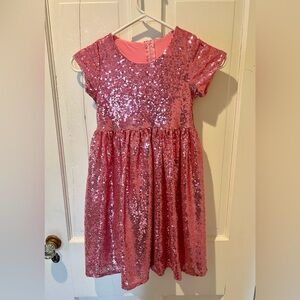 Sparkling Pink Sequin Kids Formal Dress